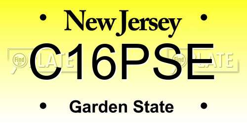 C16PSE New Jersey License Plate