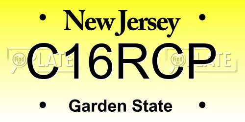 C16RCP New Jersey License Plate