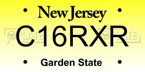 C16RXR New Jersey License Plate