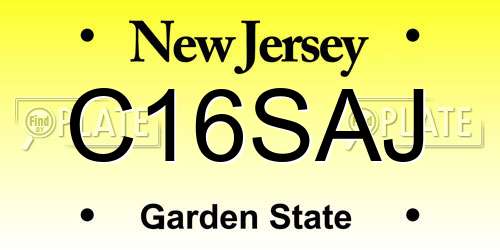 C16SAJ New Jersey License Plate
