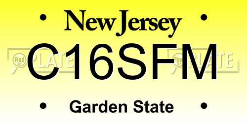 C16SFM New Jersey License Plate