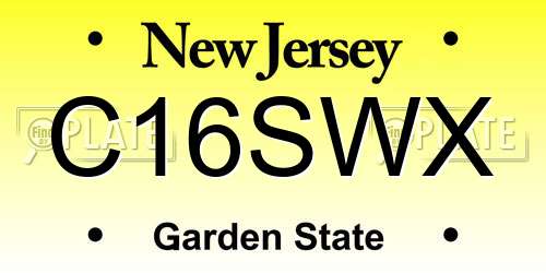 C16SWX New Jersey License Plate