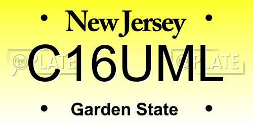 C16UML New Jersey License Plate