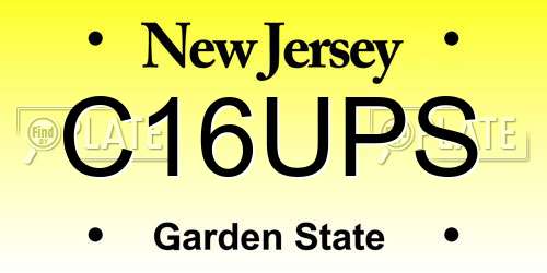 C16UPS New Jersey License Plate