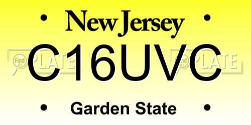 C16UVC New Jersey License Plate
