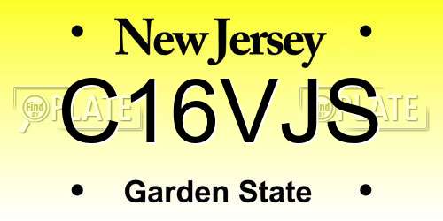 C16VJS New Jersey License Plate