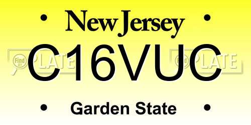 C16VUC New Jersey License Plate