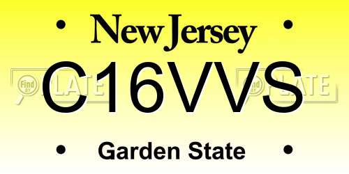 C16VVS New Jersey License Plate