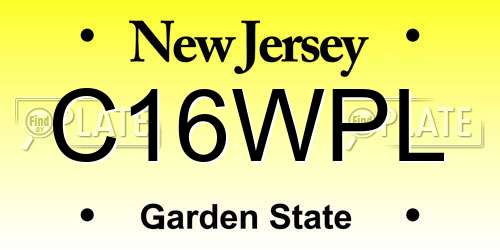 C16WPL New Jersey License Plate