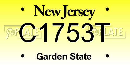 C1753T New Jersey License Plate