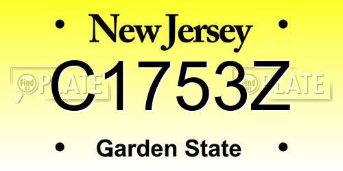 C1753Z New Jersey License Plate