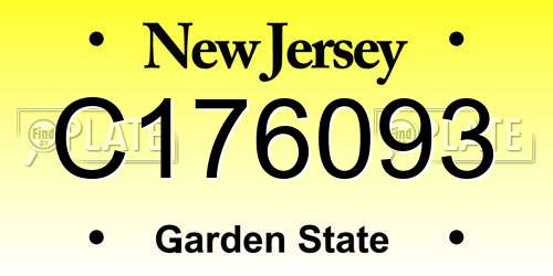 C176093 New Jersey License Plate