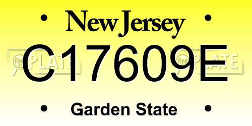 C17609E New Jersey License Plate