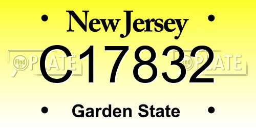 C17832 New Jersey License Plate