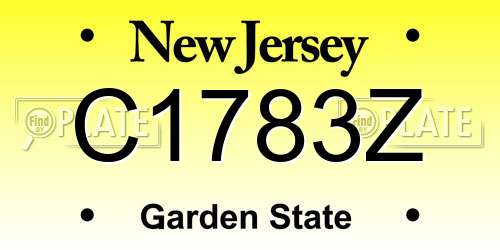 C1783Z New Jersey License Plate