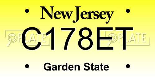 C178ET New Jersey License Plate