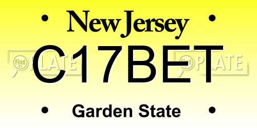 C17BET New Jersey License Plate