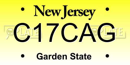 C17CAG New Jersey License Plate