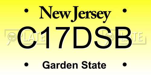 C17DSB New Jersey License Plate