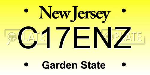 C17ENZ New Jersey License Plate