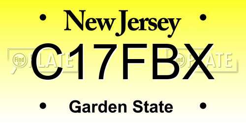 C17FBX New Jersey License Plate