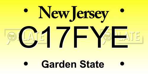 C17FYE New Jersey License Plate