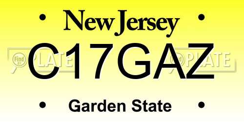 C17GAZ New Jersey License Plate