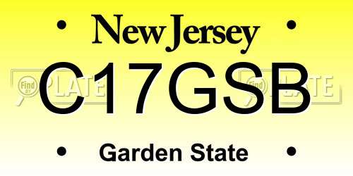 C17GSB New Jersey License Plate