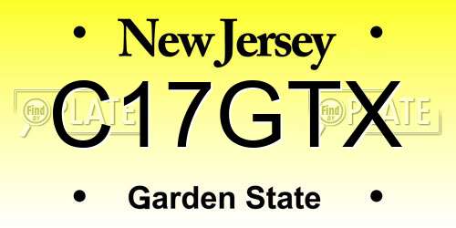 C17GTX New Jersey License Plate