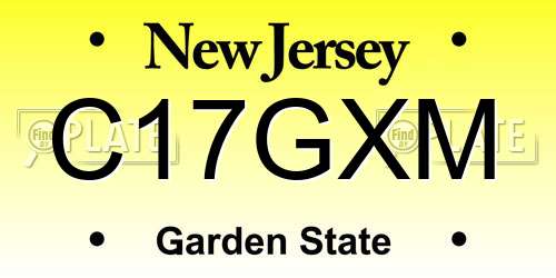 C17GXM New Jersey License Plate