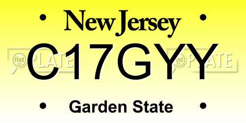 C17GYY New Jersey License Plate