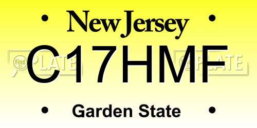 C17HMF New Jersey License Plate
