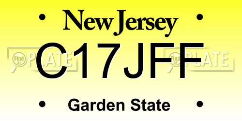 C17JFF New Jersey License Plate