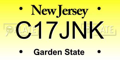 C17JNK New Jersey License Plate