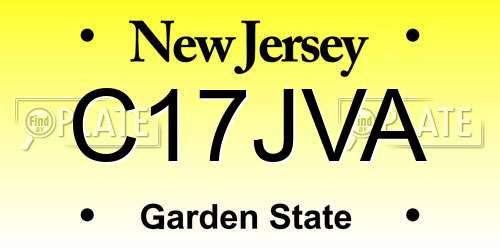C17JVA New Jersey License Plate