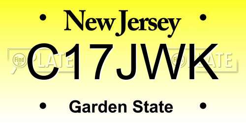 C17JWK New Jersey License Plate