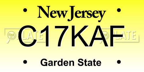 C17KAF New Jersey License Plate