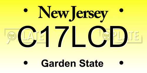 C17LCD New Jersey License Plate