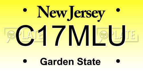 C17MLU New Jersey License Plate