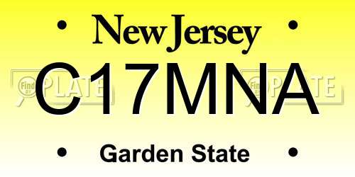 C17MNA New Jersey License Plate