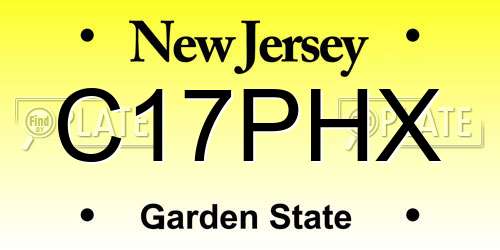 C17PHX New Jersey License Plate