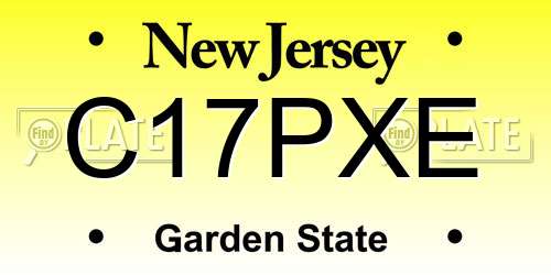 C17PXE New Jersey License Plate