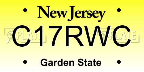 C17RWC New Jersey License Plate