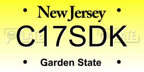 C17SDK New Jersey License Plate