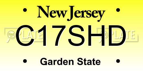 C17SHD New Jersey License Plate