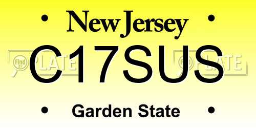 C17SUS New Jersey License Plate