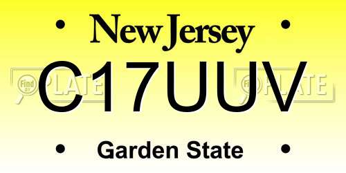 C17UUV New Jersey License Plate