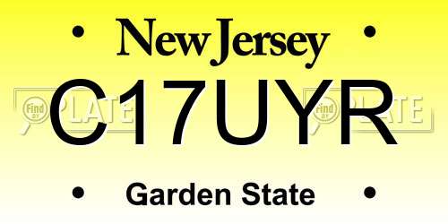 C17UYR New Jersey License Plate