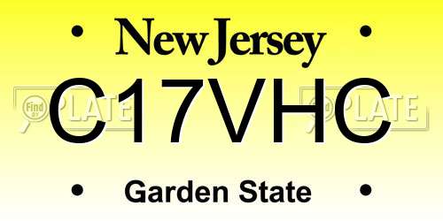 C17VHC New Jersey License Plate