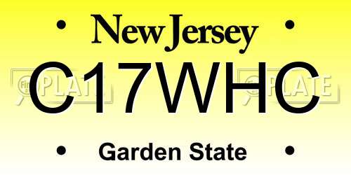 C17WHC New Jersey License Plate